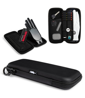 Platypus Golf Co. glove shaper on EVA travel case keeps glove formed and ready.