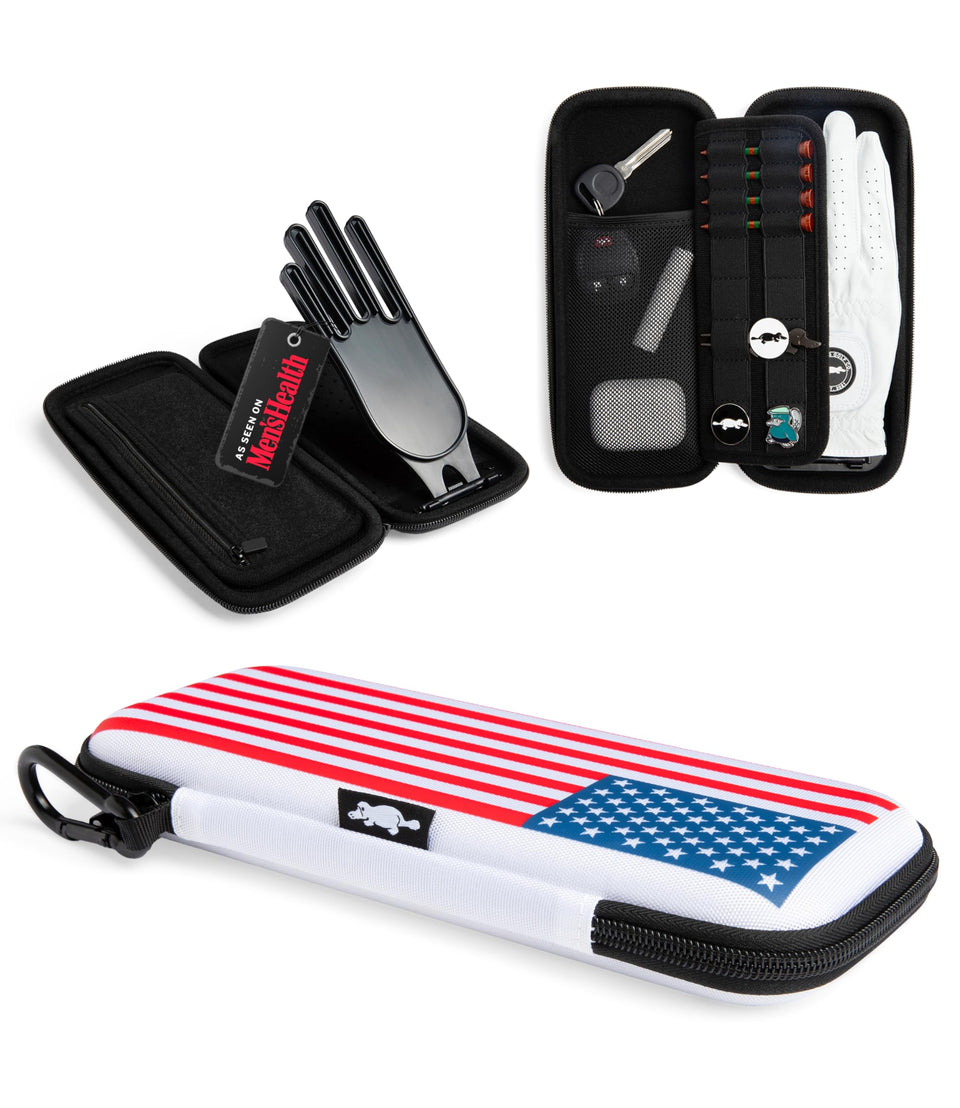 Platypus Golf Co. EVA Travel Case Organizer with glove shaper keeps glove form between rounds.