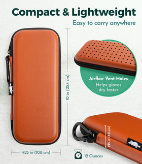 Platypus Golf Co. EVA travel case open with compartments for tees, markers, and gloves