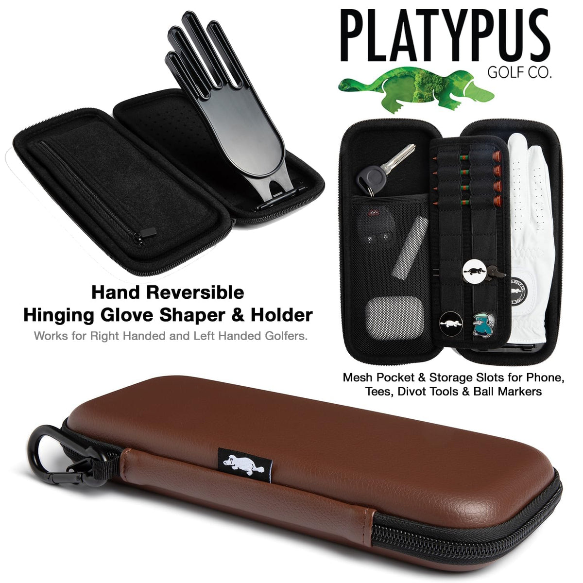 Platypus Golf Co. built-in glove shaper maintains form