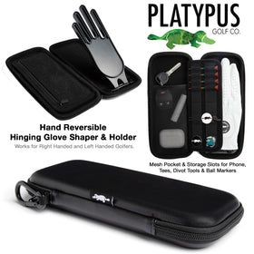 Platypus Golf Co. Glove shaper feature keeps crease-free glove ready for play.