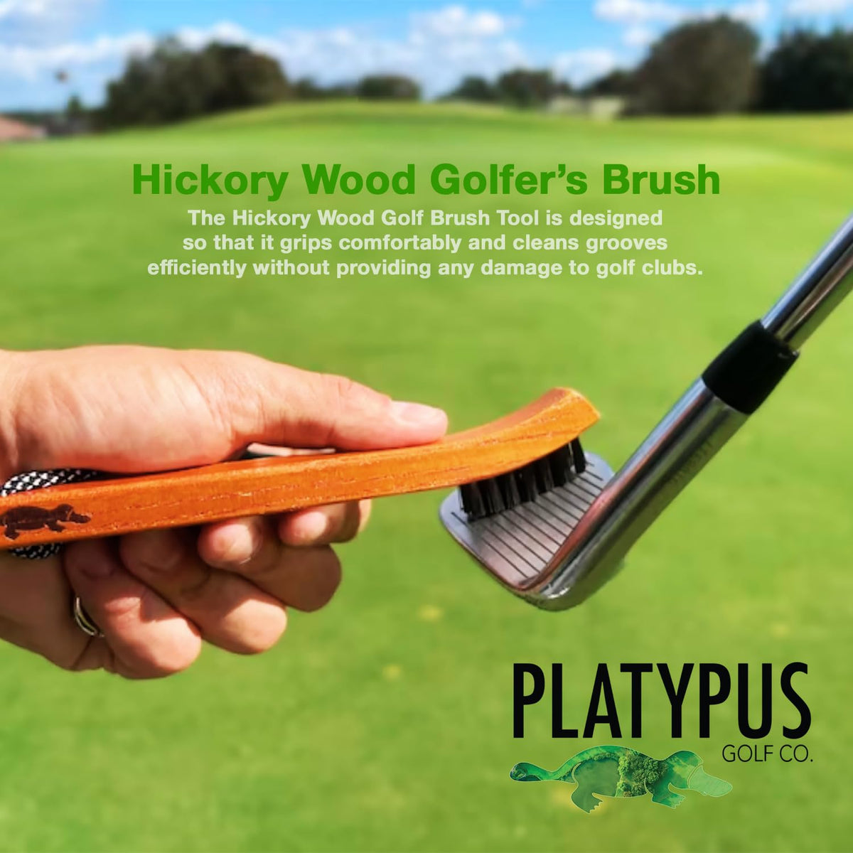 Platypus Golf Co. paracord rope hangs neatly on your bag.