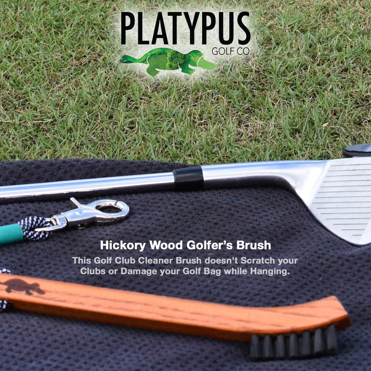 Platypus Golf Co. stainless steel clip resists rust and secures the tool.