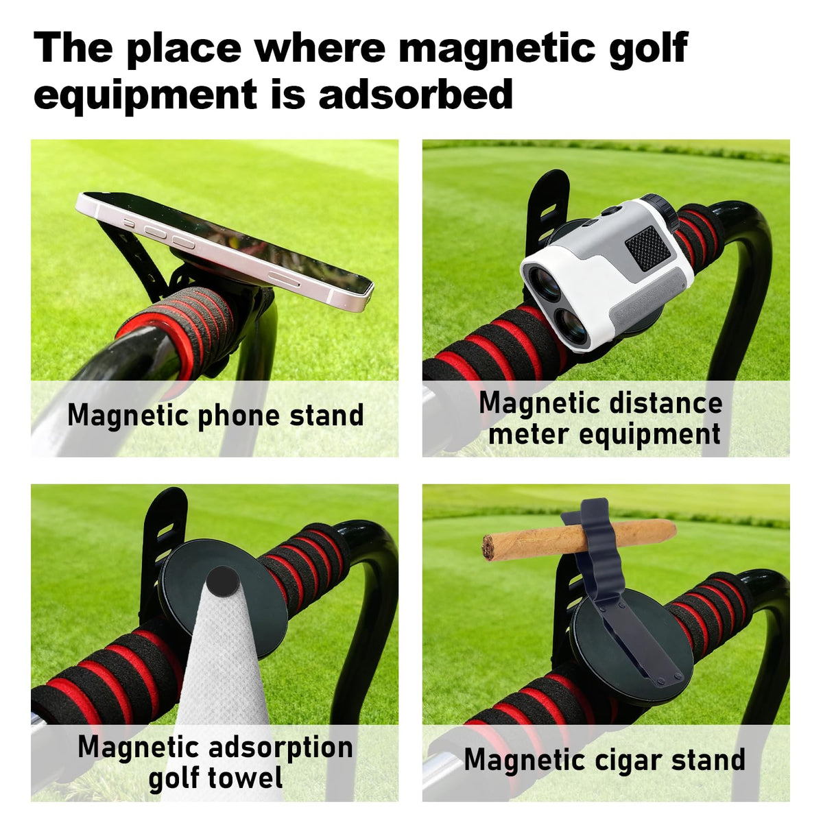 Play as Pro universal-fit silicone strap fits most cart handlebars