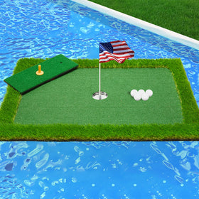 PLBBJH floating golf green in pool offers versatile backyard fun and practice