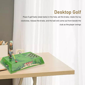 plplaaoo Clockwork Vintage Tinplate Golf Toy on a tidy desk display