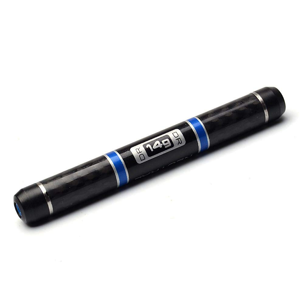 Close-up of PLUSKER 14g weight reveals aluminium alloy and stainless steel construction.
