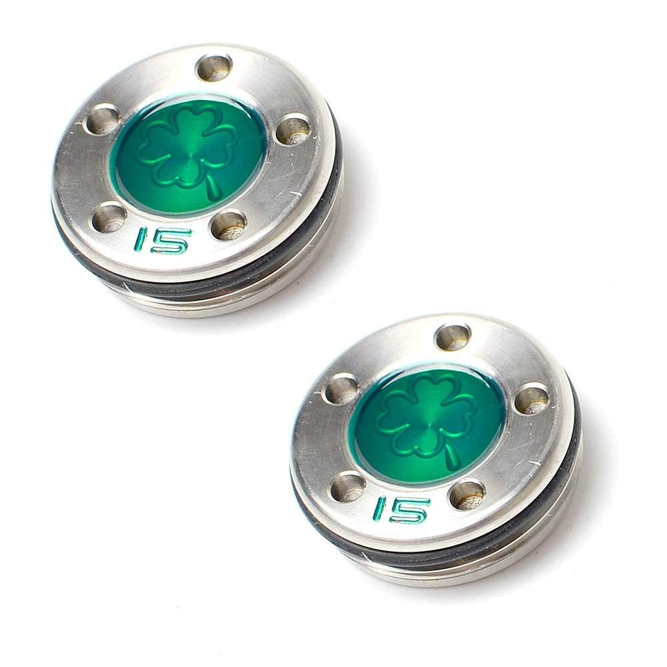 PLUSKER putter weights with green clover pattern for smoother, more consistent strokes.