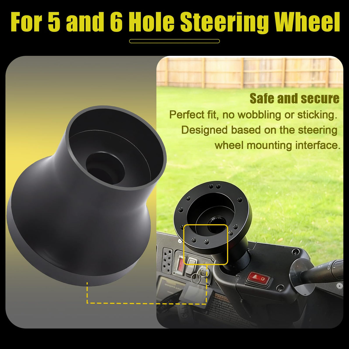 Podoy hub designed for Club Car DS 1984+ with precise spline fit