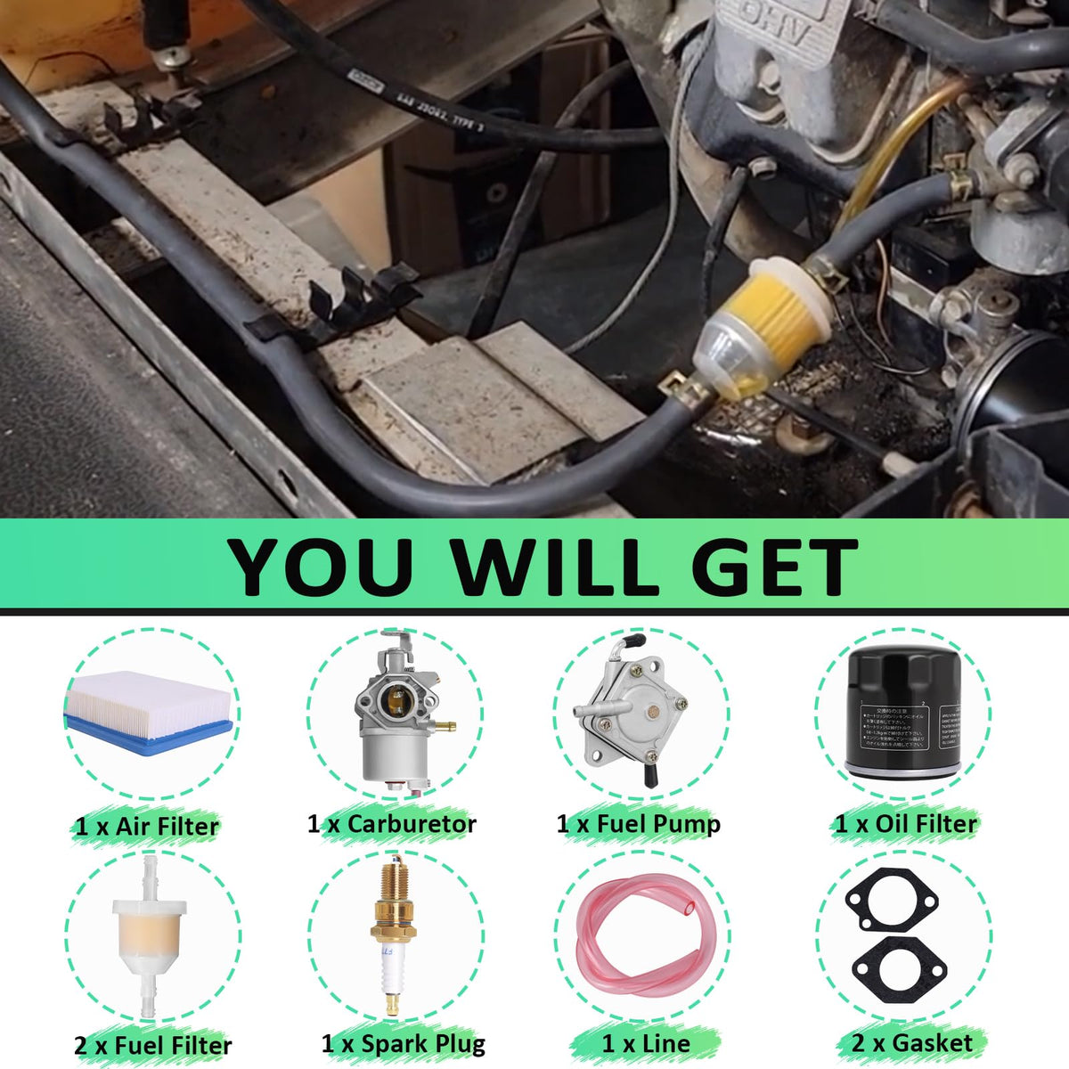 Podoy fuel filter AM116304 protects the engine from debris and extends component life.