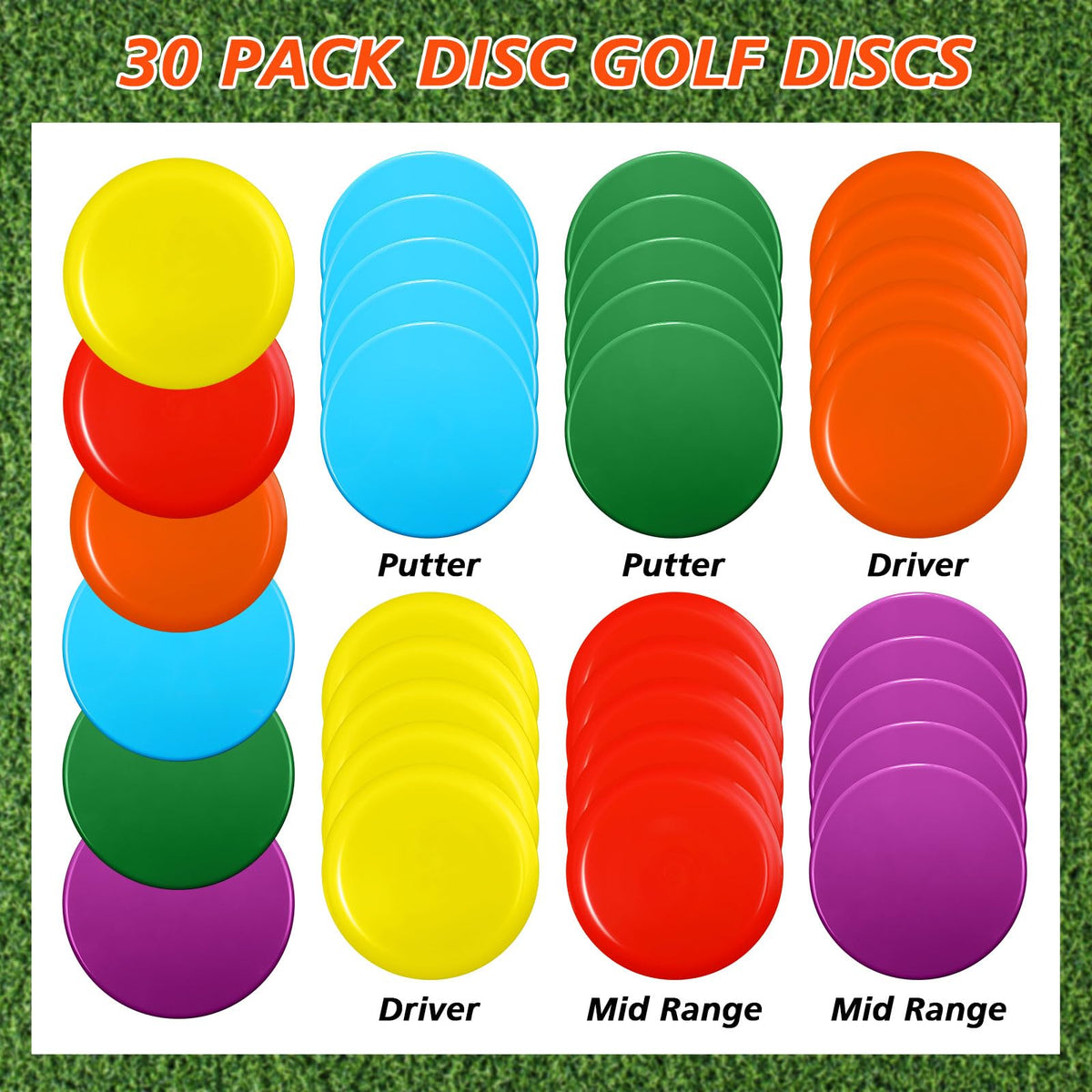Poen mid-range discs in bright hues for precision and control during throws.