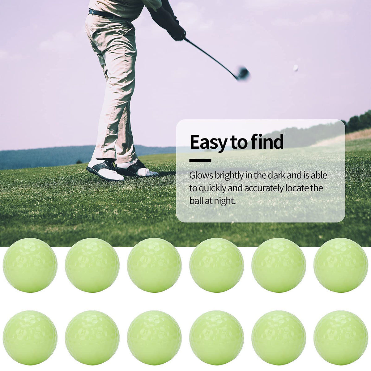POENVFPO gift idea for golf lovers featuring glow balls