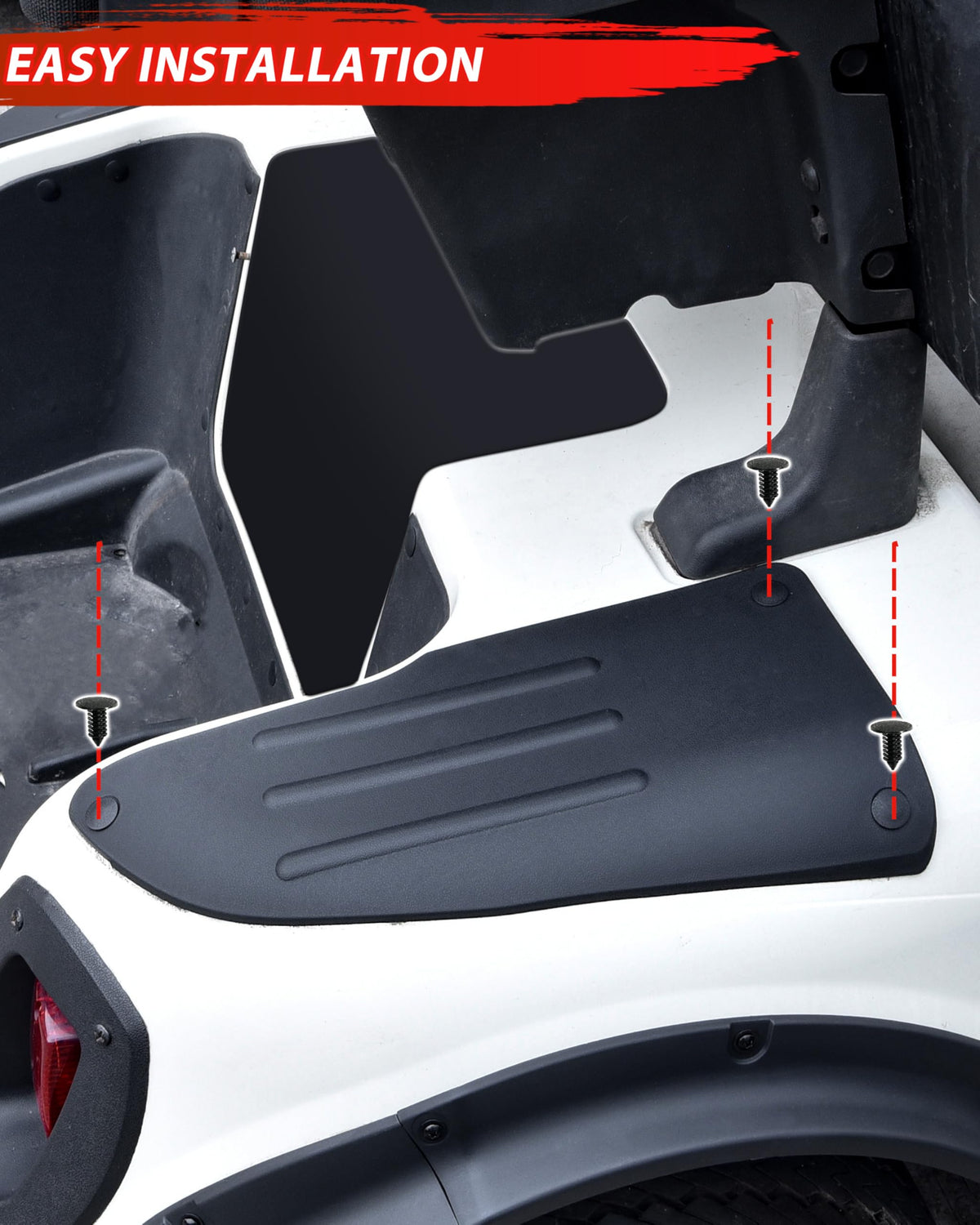 POKIAUTO 2-pack scuff guard package for EZ-GO RXV protects the rear area.