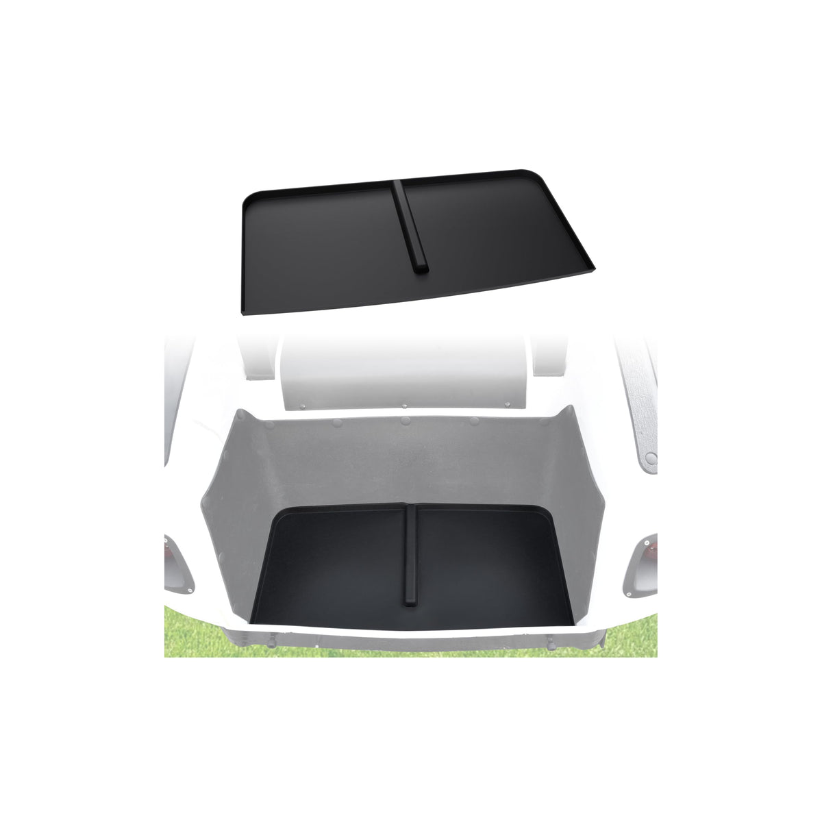POKIAUTO EZGO TXT bag well mat front view shows all-weather protection.