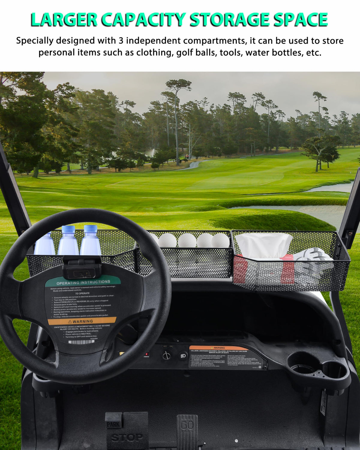 Pokiauto durable black powder-coated finish protects the basket in all weather.