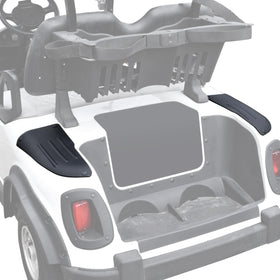 POKIAUTO EZ-GO RXV rear scuff guard on driver side protects against rocks.