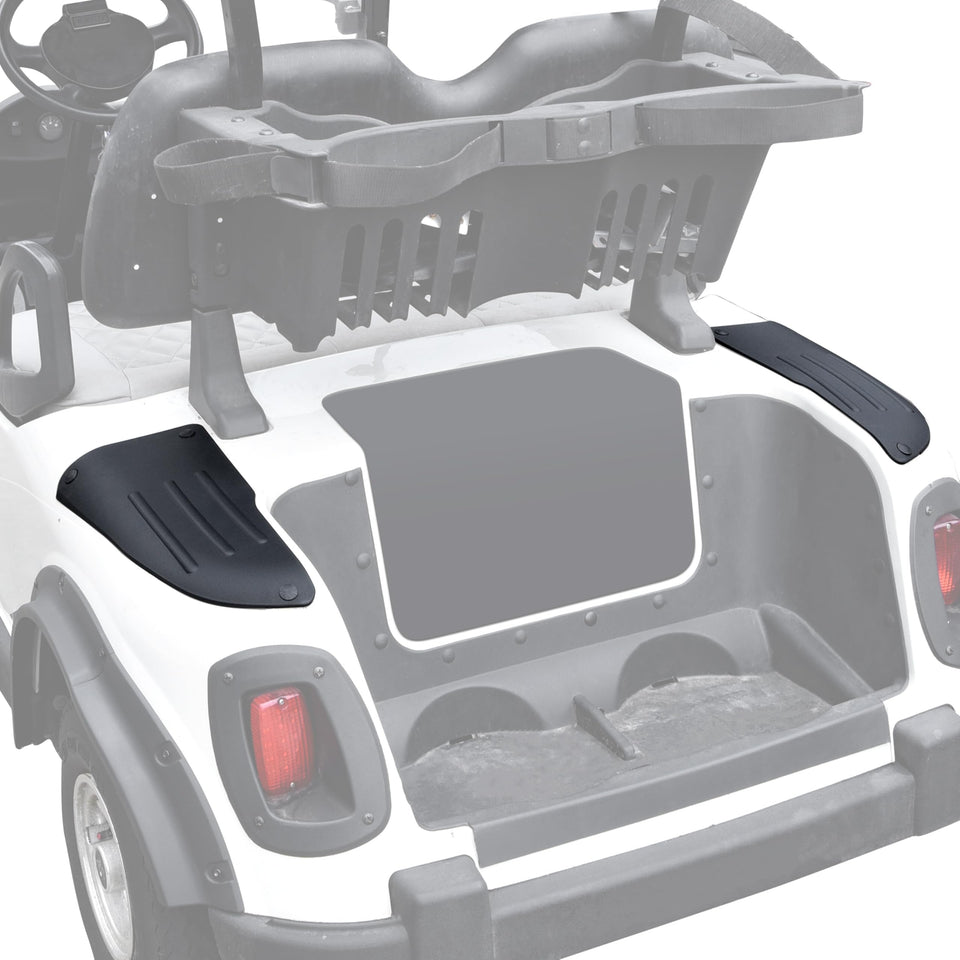 POKIAUTO EZ-GO RXV rear scuff guard on driver side protects against rocks.
