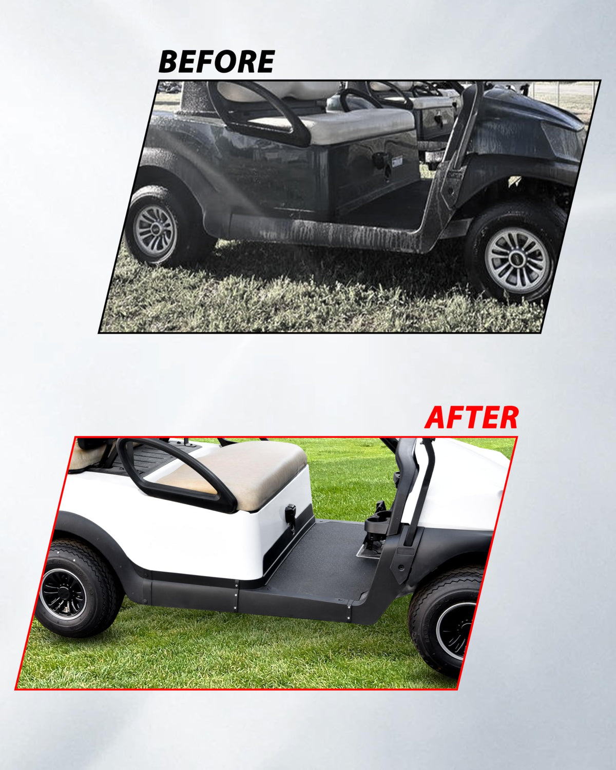 POKIAUTO floor mat protection panel guards golf cart floor from wear