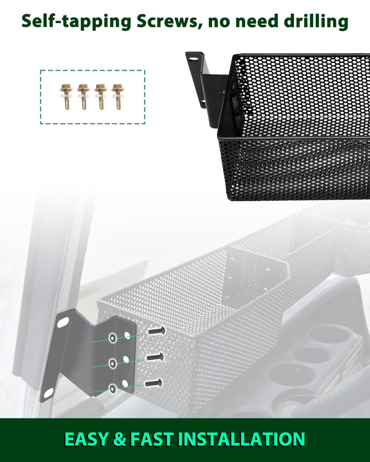 POKIAUTO basket helps organized front dash for Yamaha G14-G22 carts