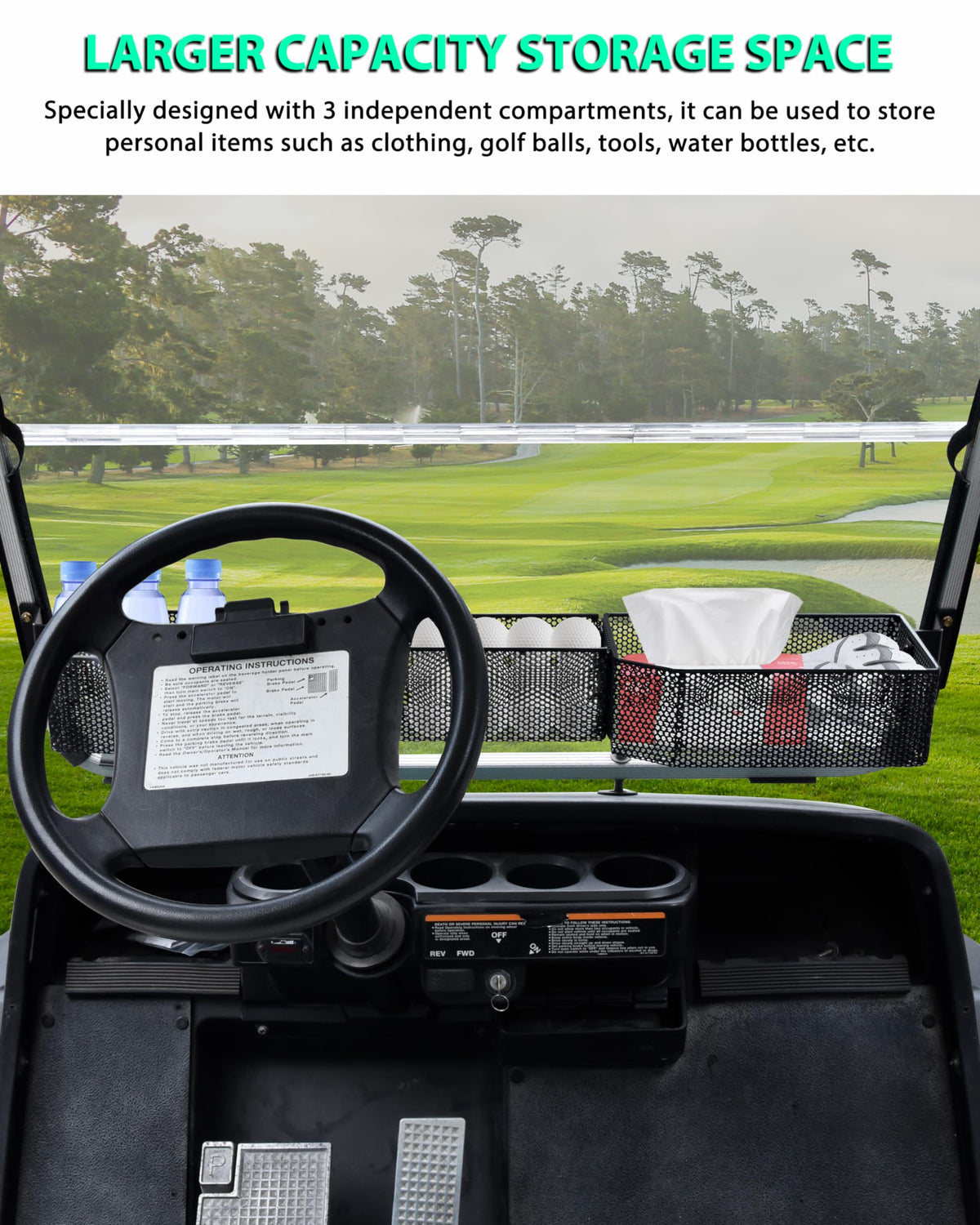 POKIAUTO Yamaha G14-G22 basket with durable black powder-coated finish resists weather