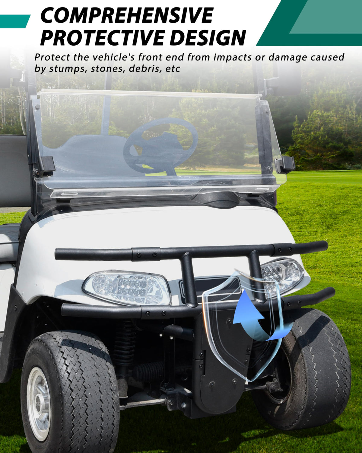 POKIAUTO rugged protection for off-road EZ-GO RXV use.