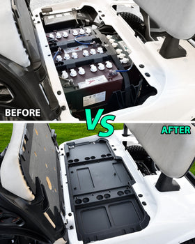 Close-up of POKIAUTO storage tray showing sturdy plastic construction.