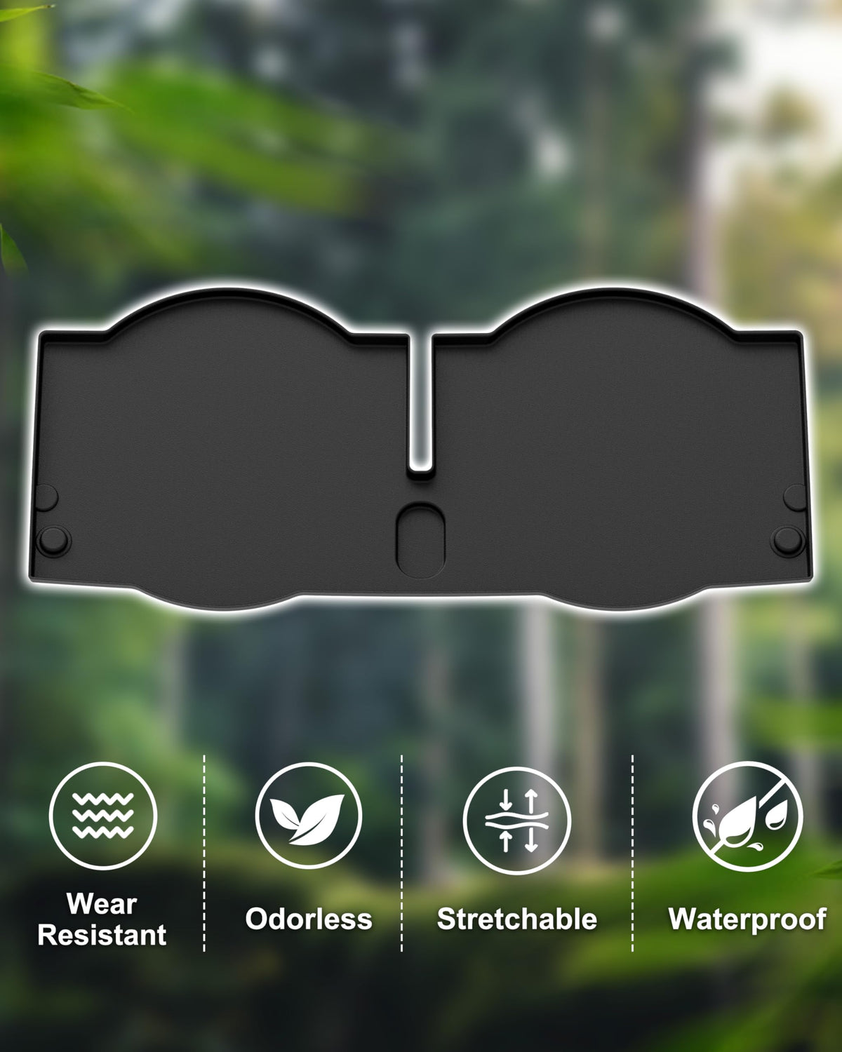 POKIAUTO easy-install one-piece bag well mat secures the rear bed
