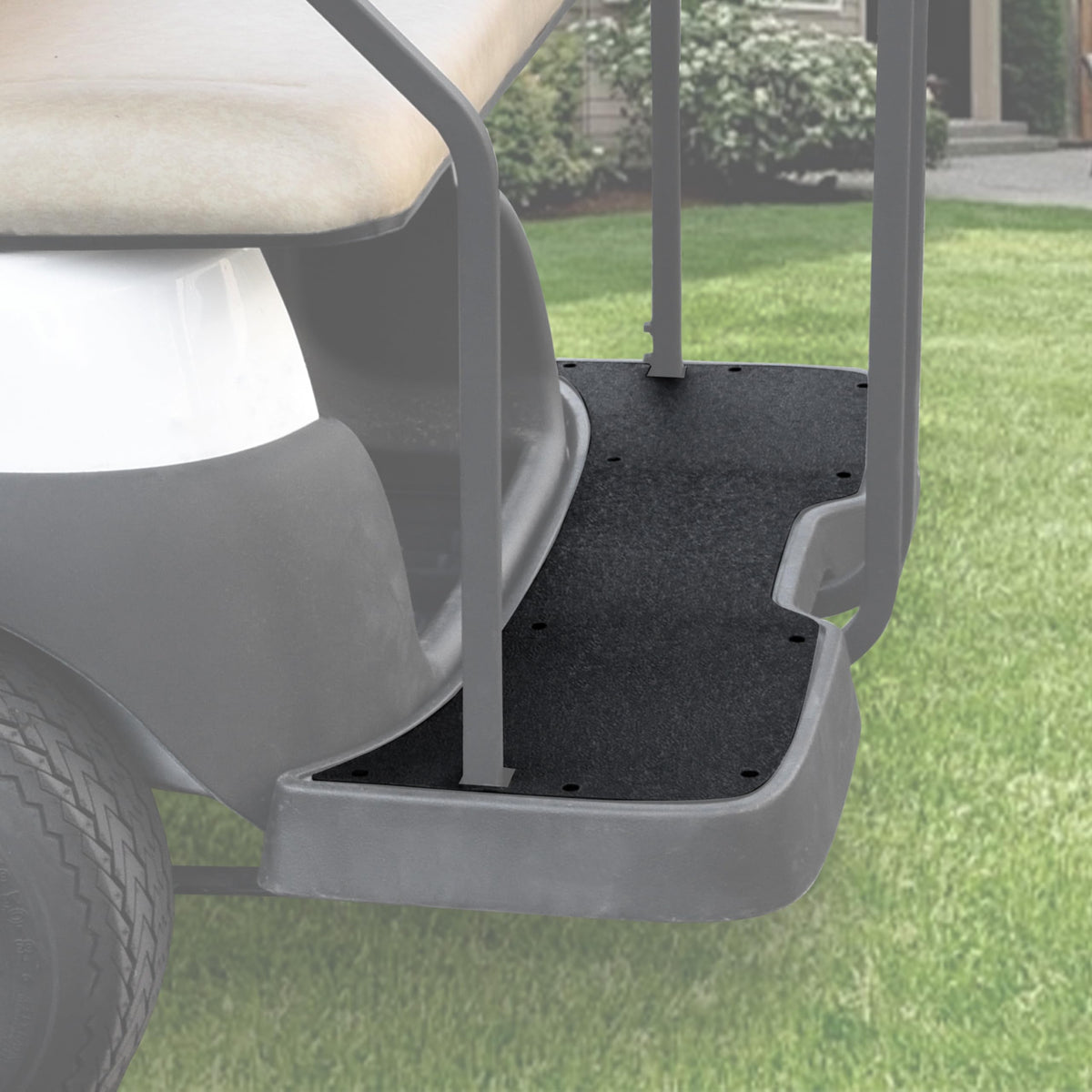 POKIAUTO TPE rear steps floor mat fits Club Car Tempo, protects rear deck from mud.