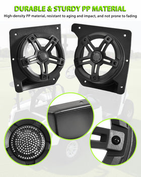 POKIAUTO under-dash speaker enclosure with mounting screws and manual for quick install