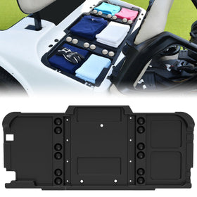 POKIAUTO under-seat storage tray installed in EZGO RXV Valor for organized essentials.
