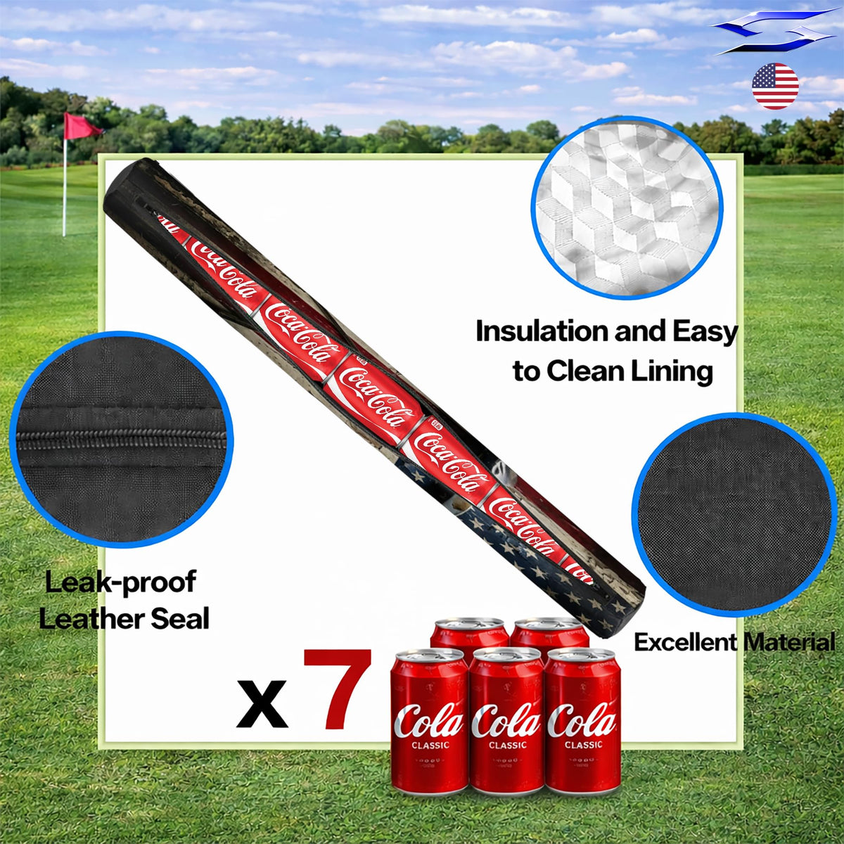 Polar Caddy sleek profile fits neatly beside golf gear
