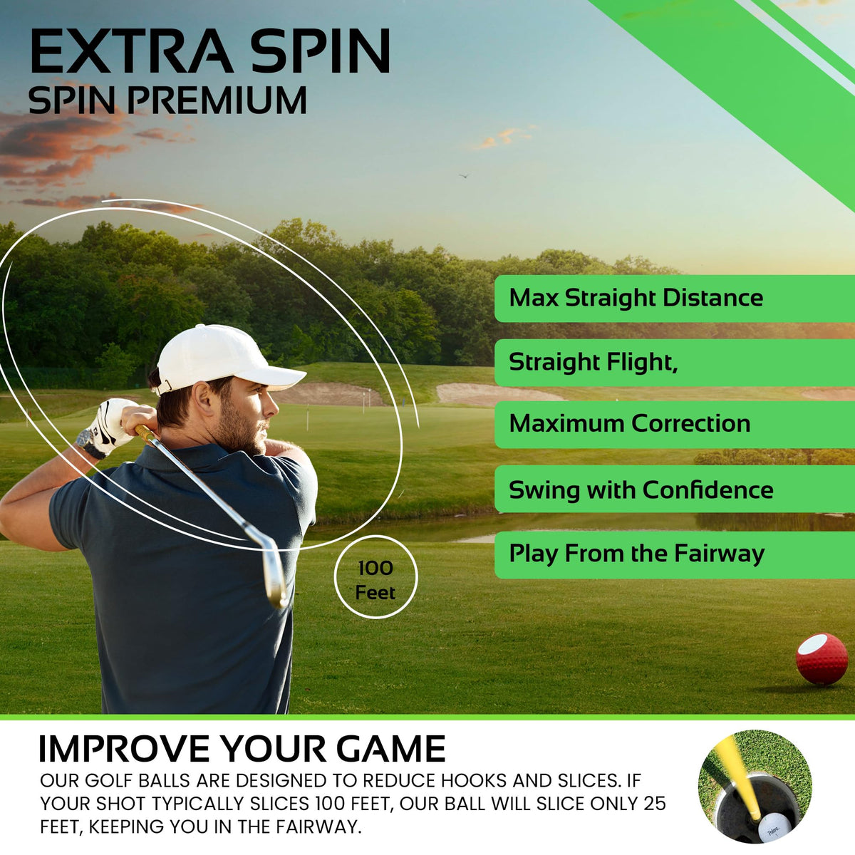 Polara golf balls training setup for practice rounds