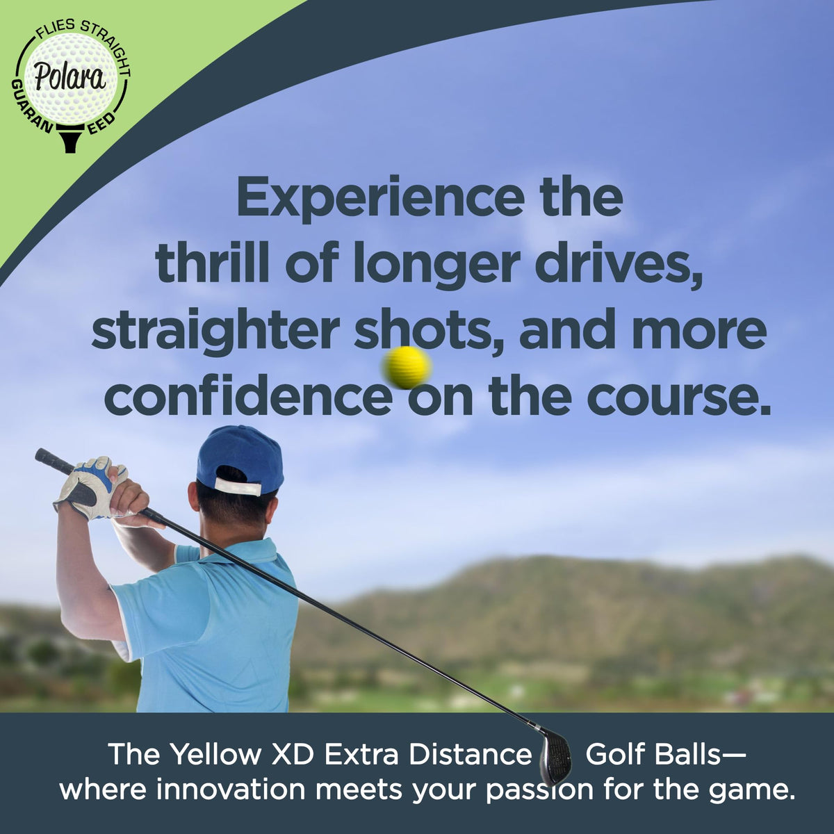 Polara yellow balls stored in a golf bag ready for practice rounds.