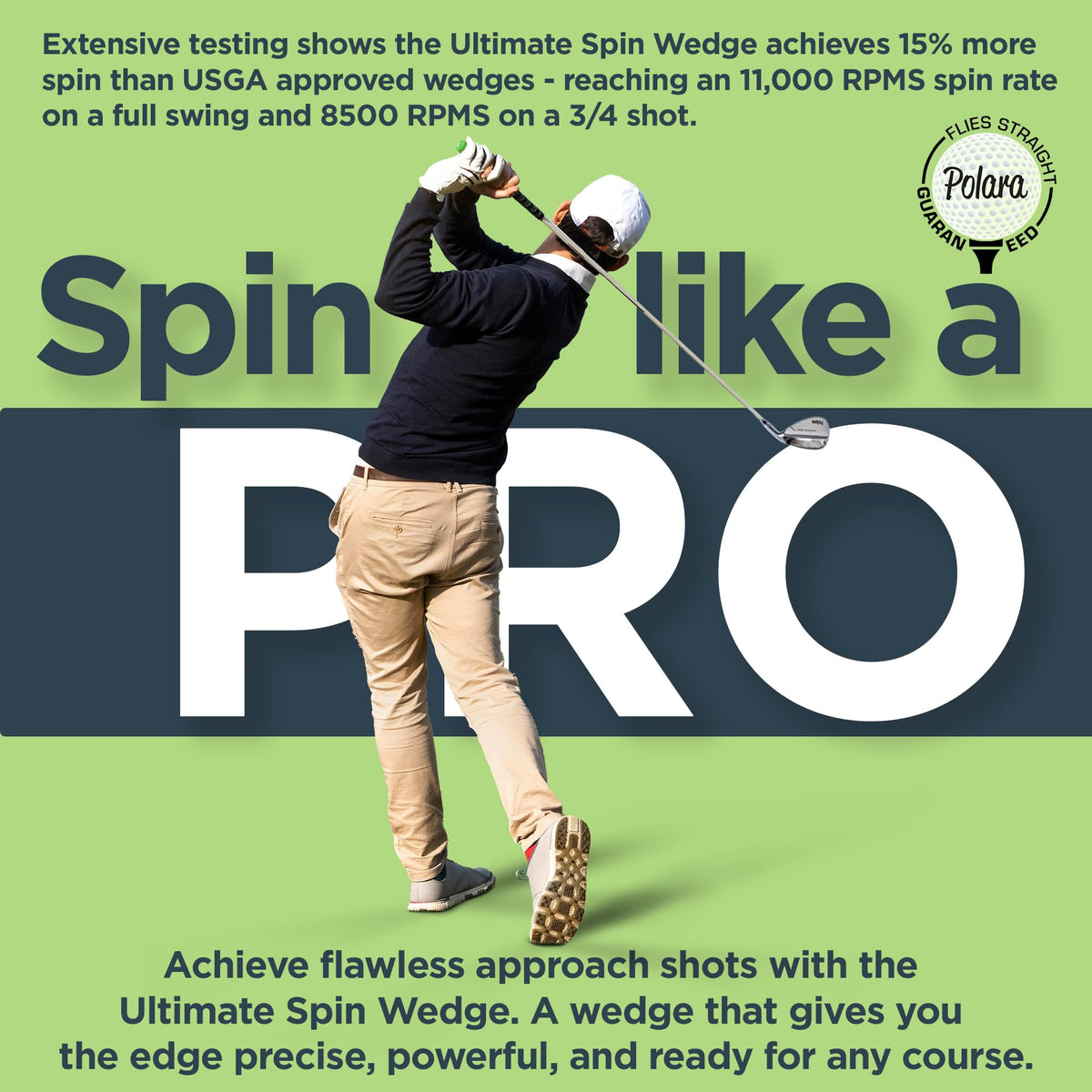Polara Ultimate Spin Wedge satin nickel finish with premium look.