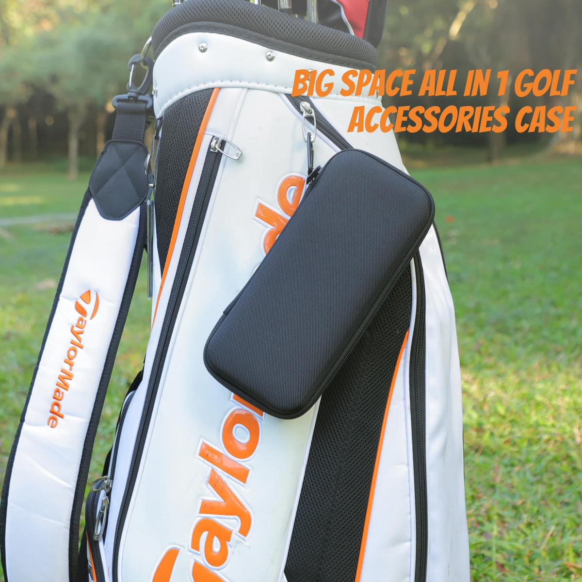 Ponsonbay compact case fits in golf bag for on‑course convenience