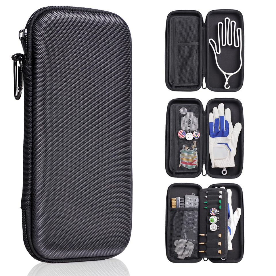 Ponsonbay golf glove holder case front view showing quick access and storage