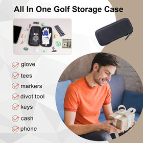 Ponsonbay glove holder case open inside with slots for tees, markers, and tools