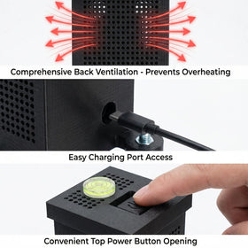 PoolTechX case cutouts provide USB-C and power access without removal