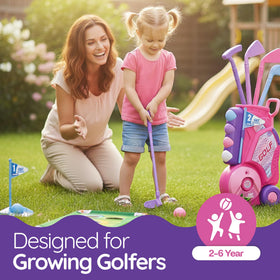 Pooravi Toddler Golf Set iron club helps beginner players.