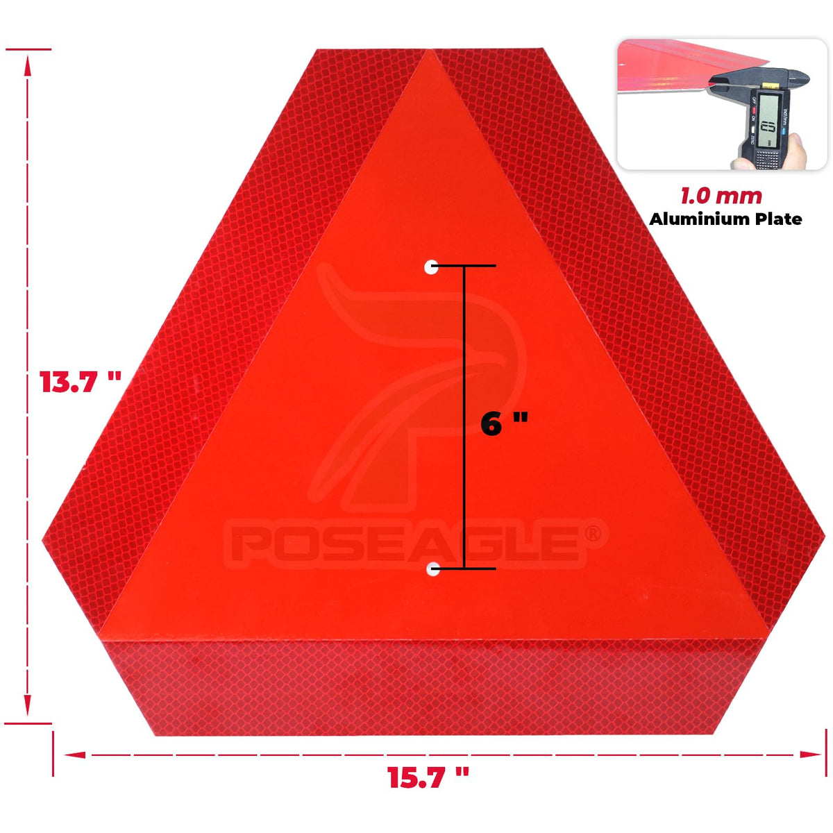 Poseagle SMV sign reflective surface improves day and night visibility
