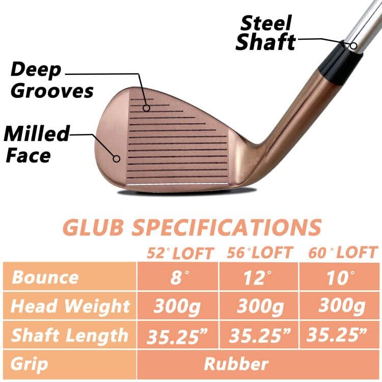 POSSOT 52-degree gap wedge with gold finish for controlled approach shots