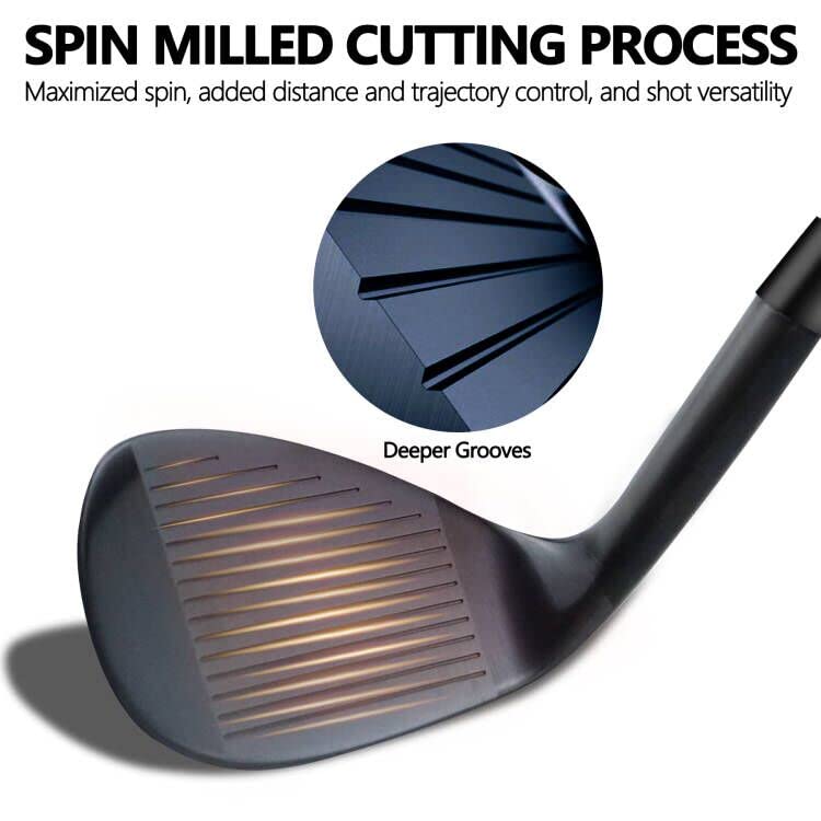 POSSOT 60° lob wedge with open grooves for high, soft landing chips.