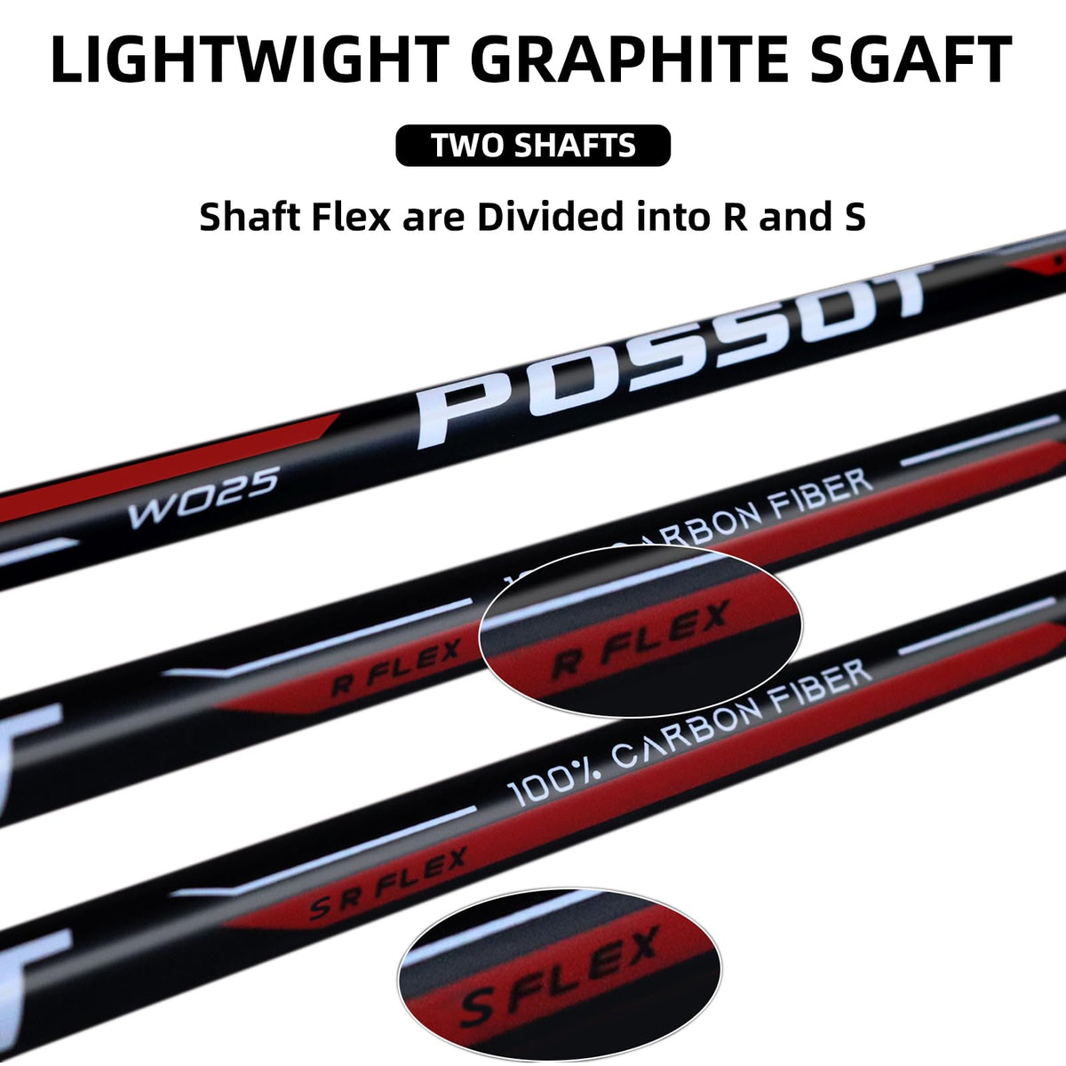 POSSOT 470cc low center of gravity launches the ball higher for better carry.