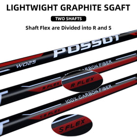 POSSOT 470cc low center of gravity launches the ball higher for better carry.