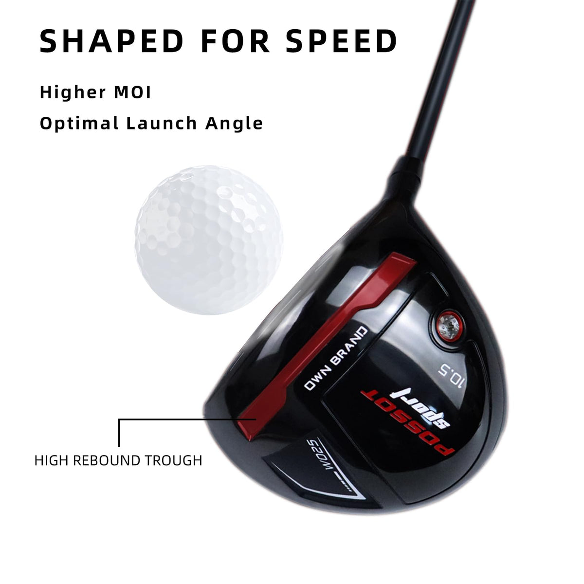 POSSOT Golf Driver graphite shaft options – regular and stiff for customizable feel.