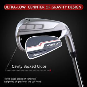 POSSOT golf irons 7-iron head close-up for precise launches.