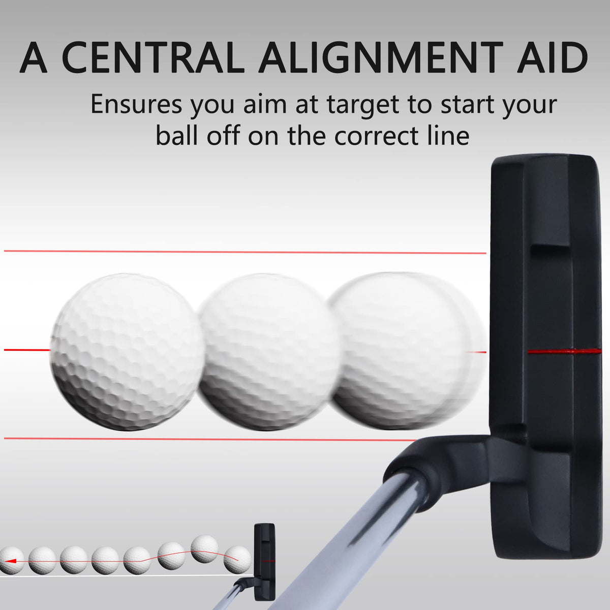 POSSOT golf putter forgiveness face design minimizes mishits for better direction.