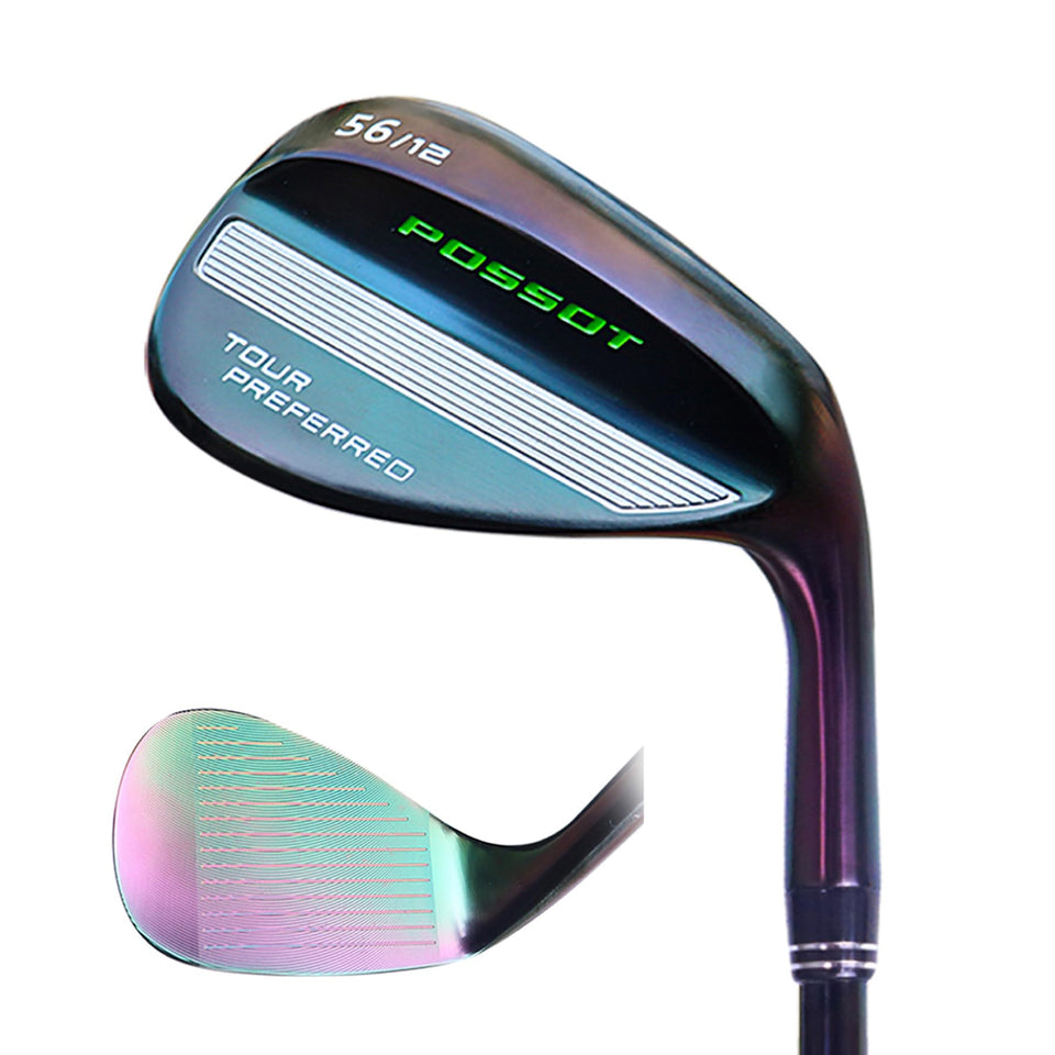 POSSOT golf wedge 56-face shows deep spin-milled grooves for precise control.