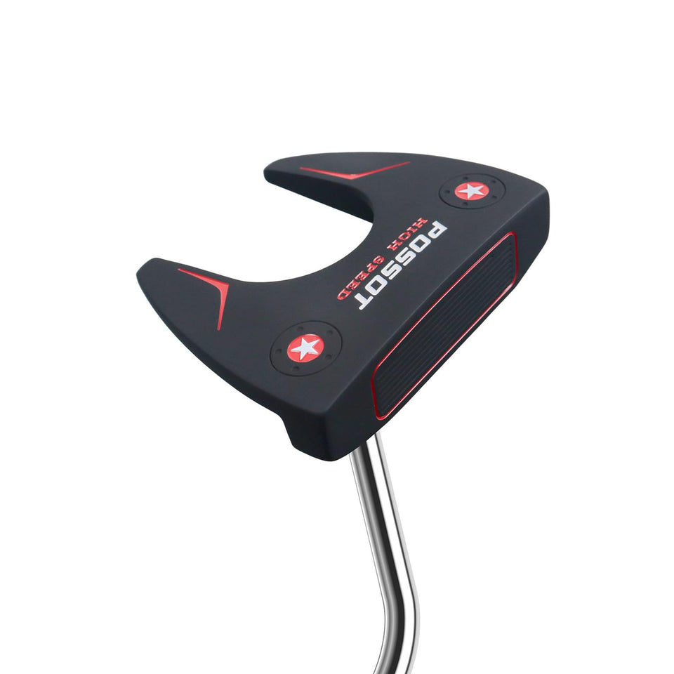 POSSOT high-speed mallet putter with visual alignment improves aiming and promotes smooth ball roll