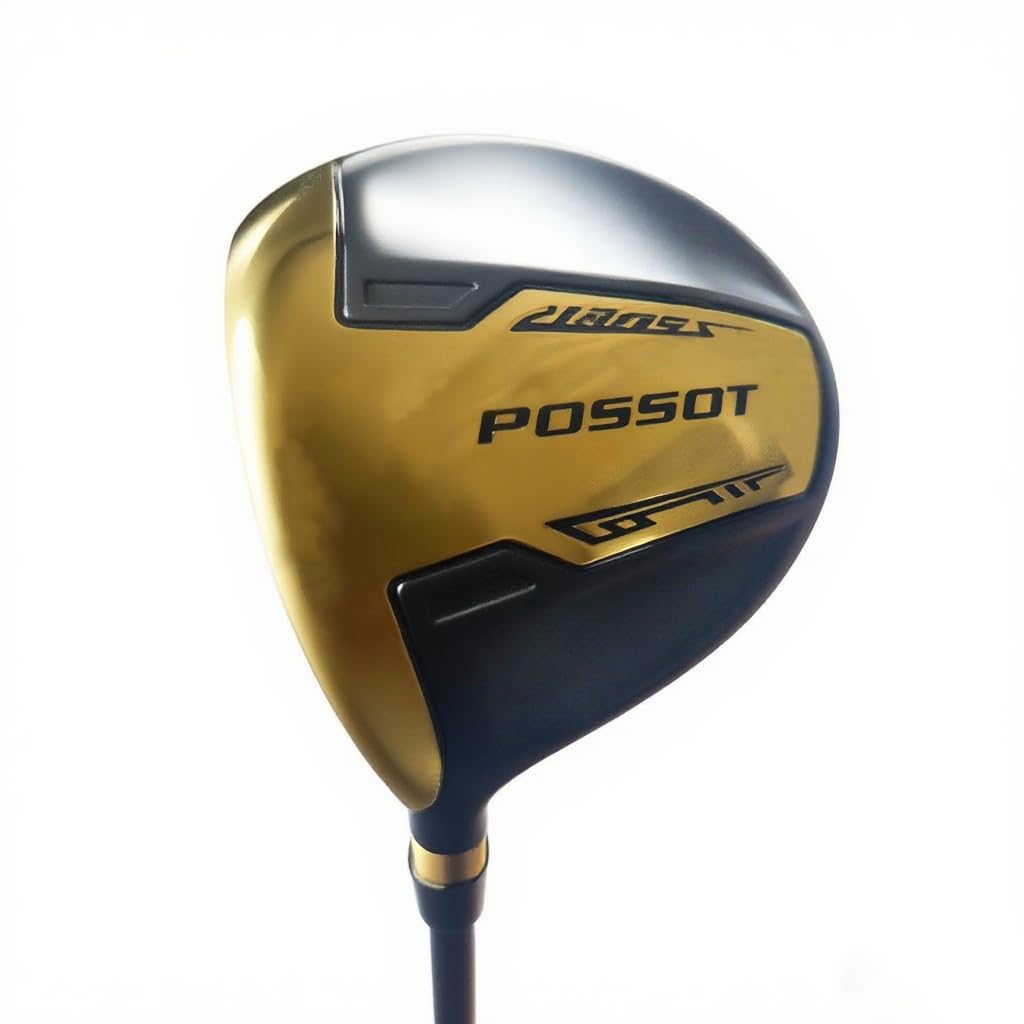 POSSOT left-handed golf hybrid club in black and gold for forgiving shots
